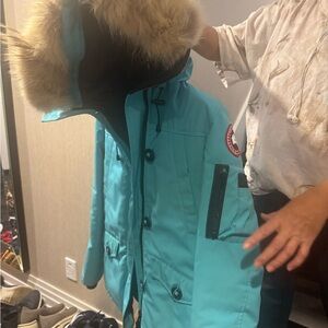 Canada Goose Turquoise Jacket with Fur Hood